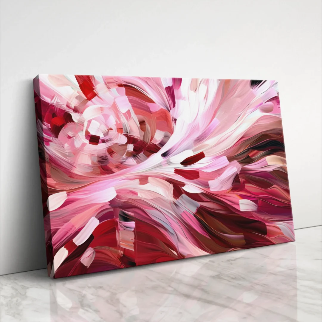 Colorful Abstraction: Shades of Red, Pink, and White - Image 1